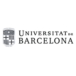 Logotipo de la Universitat de Barcelona, con escudo y nombre en texto.