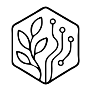 Icono Osbiomosys, símbolo hexagonal con una planta y circuitos electrónicos.